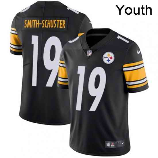 Youth Nike Pittsburgh Steelers 19 JuJu Smith Schuster Black Team Color Vapor Untouchable Limited Player NFL Jersey
